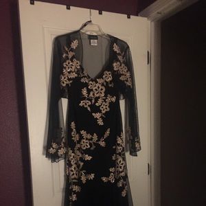 Gold Beaded Evening Gown